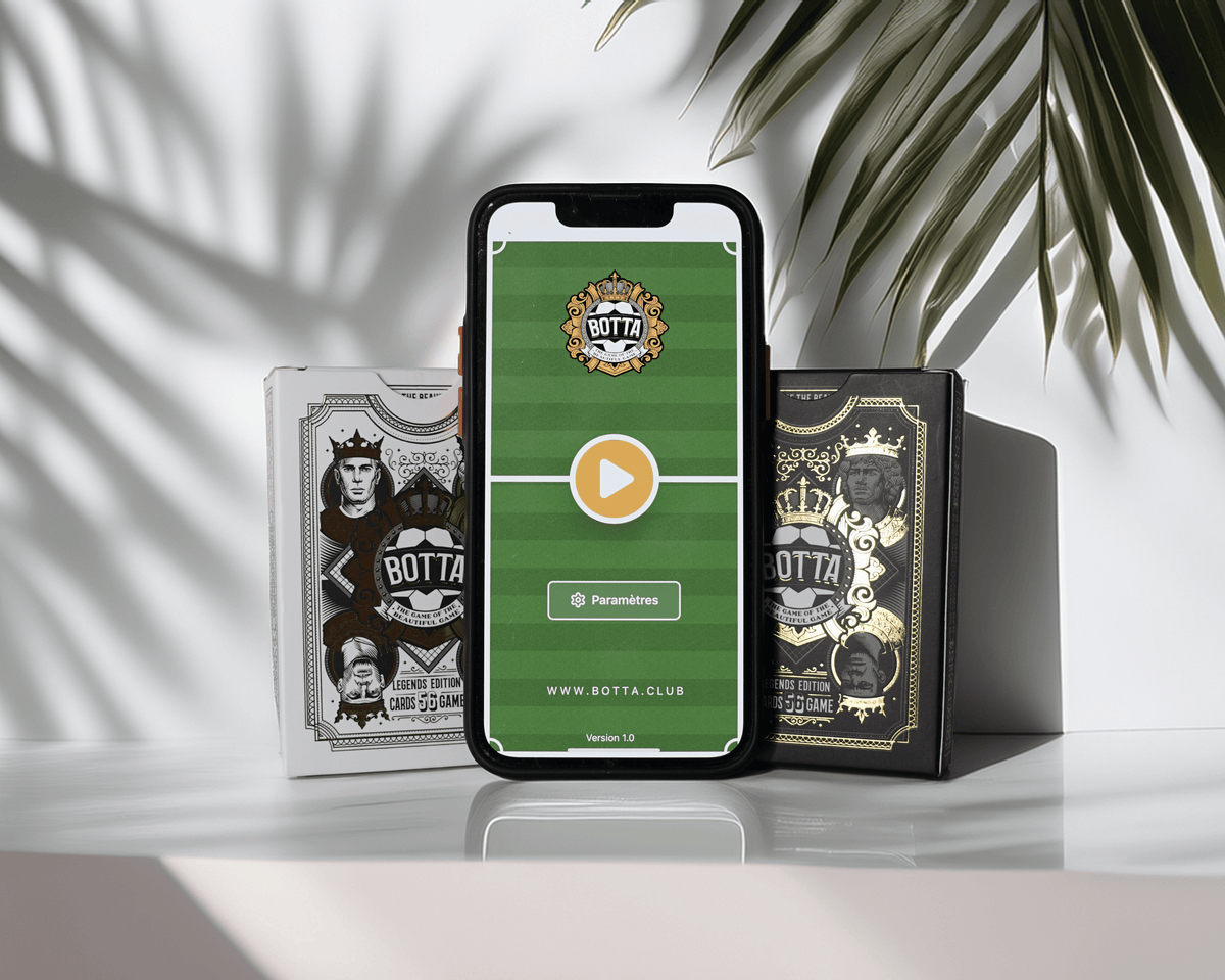 BOTTA – Jeu de cartes de football hybride ⚽ (Cartes + Application Mobile) | 2 - 4 Joueurs | Parties rapides et fun !